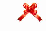 Red gift ribbon isolated on white background