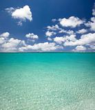 Clean blue water beach and cloud