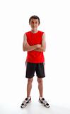 Boy teenager wearing sports gym clothing