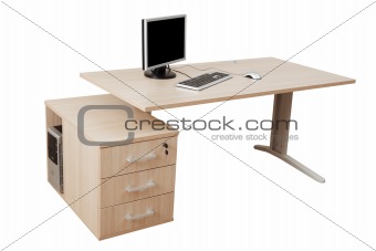 desk and a modern computer
