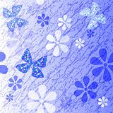 White and blue floral pattern