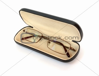 glasses in dark case