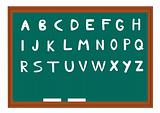 blackboard with alphabet