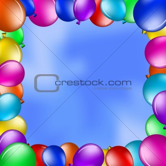 Balloons in the blue sky