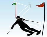 silhouette of an athlete skier