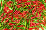 Background made of green and red peppers
