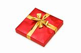 Red gift box isolated on the white