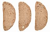 Slices of black rye bread