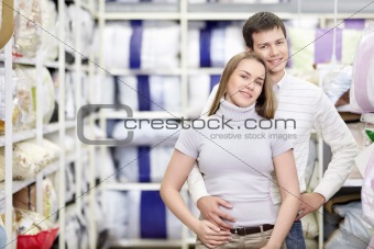 Happy couple shopping