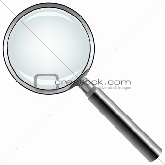 magnifying glass against white