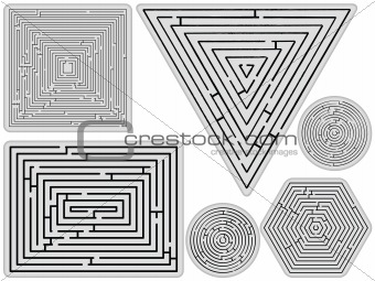 mazes collection against white