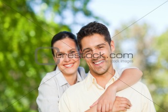Lovely couple in the park