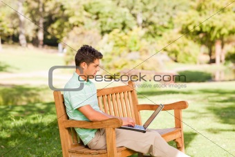 Young man with his laptop