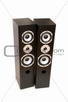 Two speakers isolated on the white background