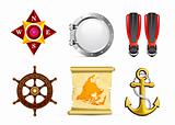 Sailing icon set