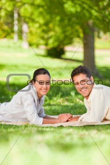 Lovely couple in the park