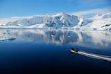 antarctic landscape and small boat