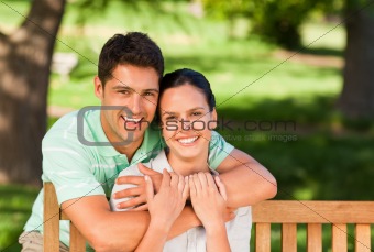 Man hugging his wife