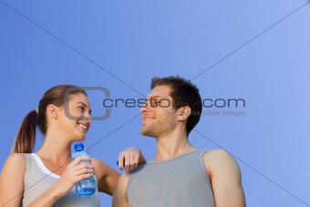 Happy sporty couple