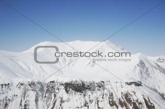 Winter mountains on a bright sunny day
