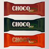 vector set of three chocolate bar packages templates