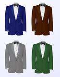 vector set of dinner tuxedo jackets