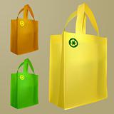 vector set of three bags with recycle sign