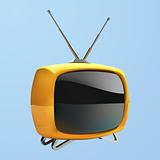 vector illustration of a retro orange tv