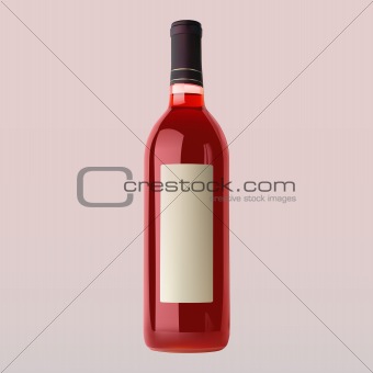 vector rose wine bottle with blank label