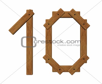 wooden number ten