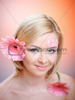 Beautiful young woman with fashion make-up