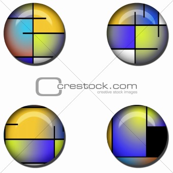Abstract Glossy Button Set