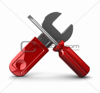 wrench and screwdriver