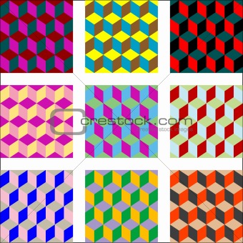 nine different versions of psychedelic patterns