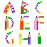 pencils alphabet A-I