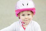 Little girl with helmet
