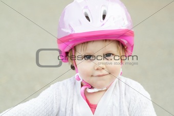 Little girl with helmet