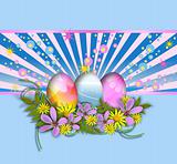vintage background with Easter eggs 