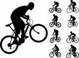bicyclists silhouettes