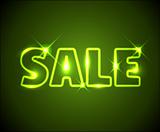 Big green shining neon sale advertisement