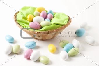 Easter, basket with almonds
