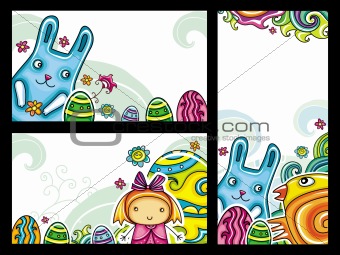 Decorative Easter floral banners 1