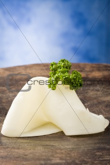 Sliced Cheese with parsley