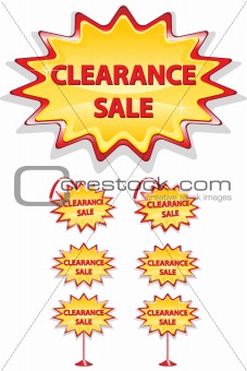 set of sale icons isolated on white - clearance sale
