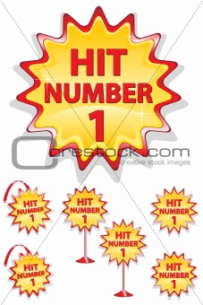set of sale icons isolated on white - hit number 1