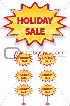 set of sale icons isolated on white - holiday sale