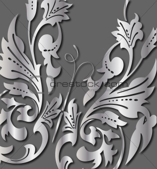 Abstract silver Butterfly. Vector
