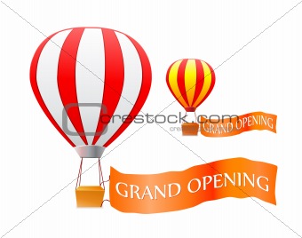  hot air balloon with grand openning flag