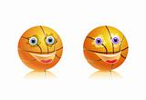 sport basketball ball with face