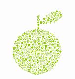 go green eco pattern on apple silhouette